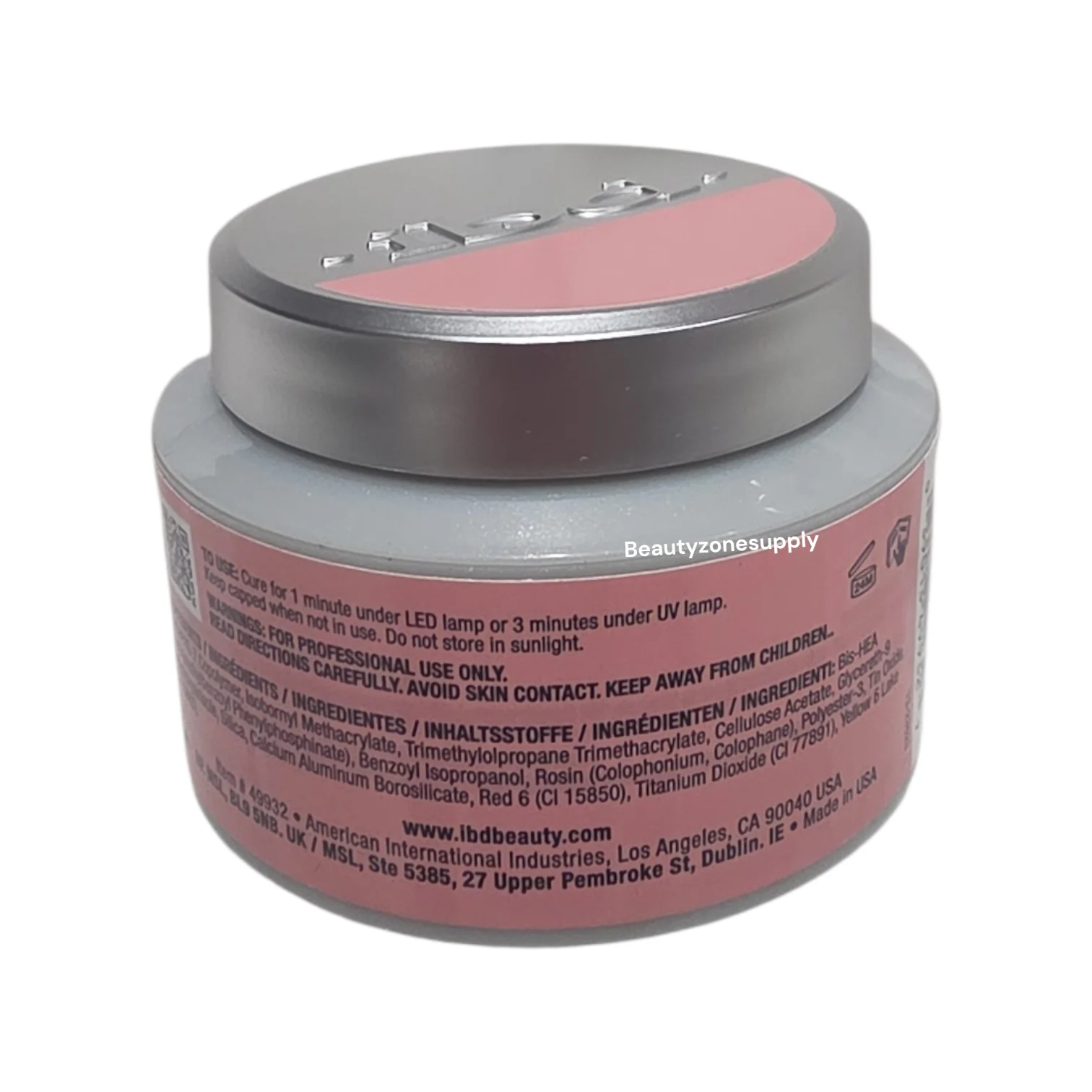 IBD Xtreme Hard Gel LED/UV Builder Gel Rose Luster 2 oz #49932 - Image 2