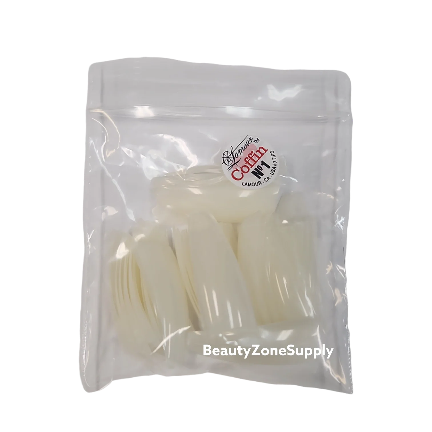 Lamour Ivy Coffin Natural Refill 50 tips bag - Image 2