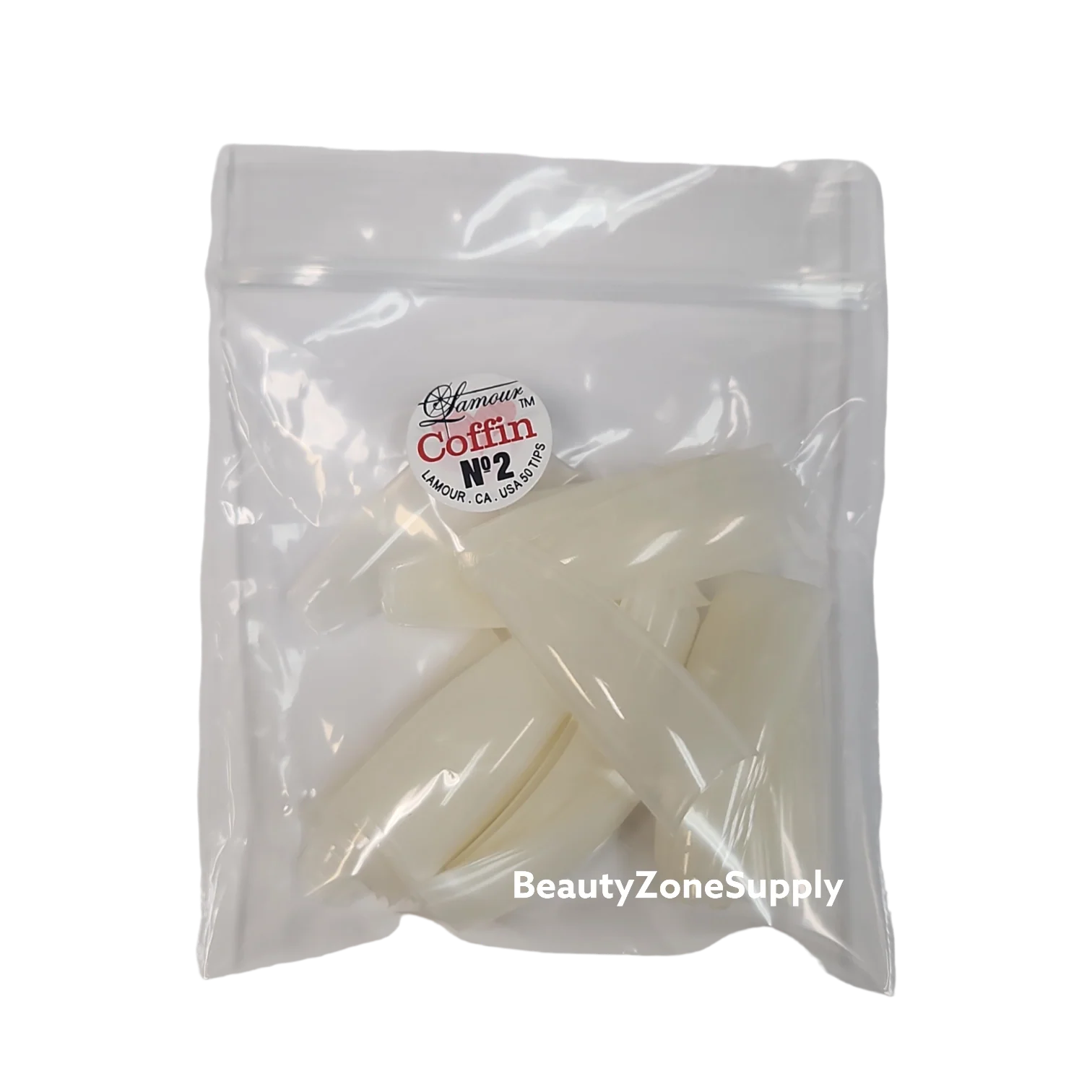 Lamour Ivy Coffin Natural Refill 50 tips bag - Image 3
