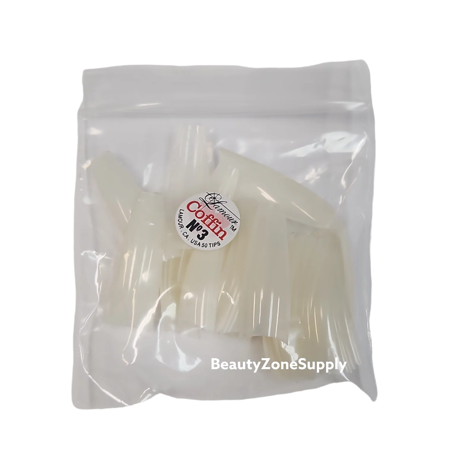 Lamour Ivy Coffin Natural Refill 50 tips bag - Image 4