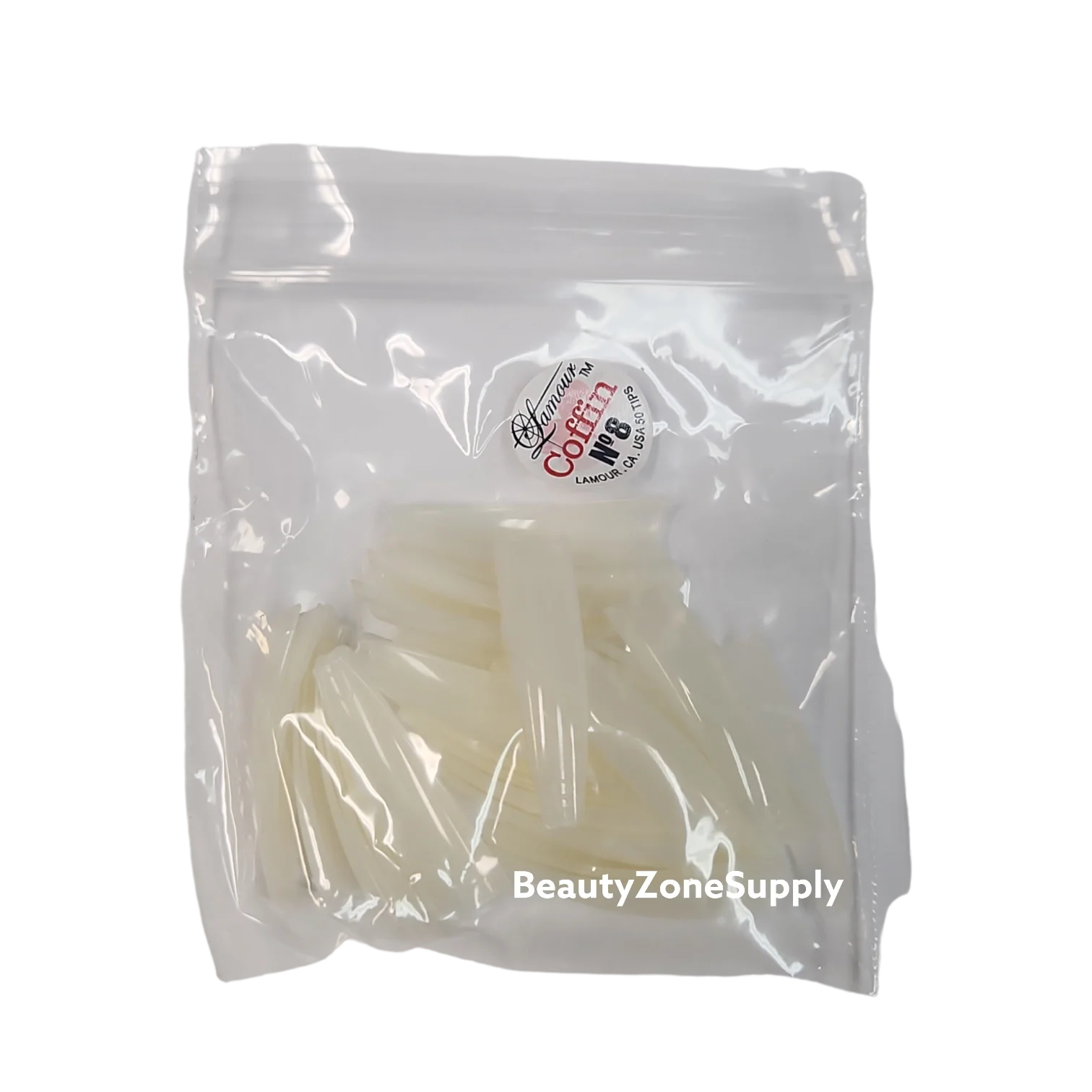 Lamour Ivy Coffin Natural Refill 50 tips bag - Image 9