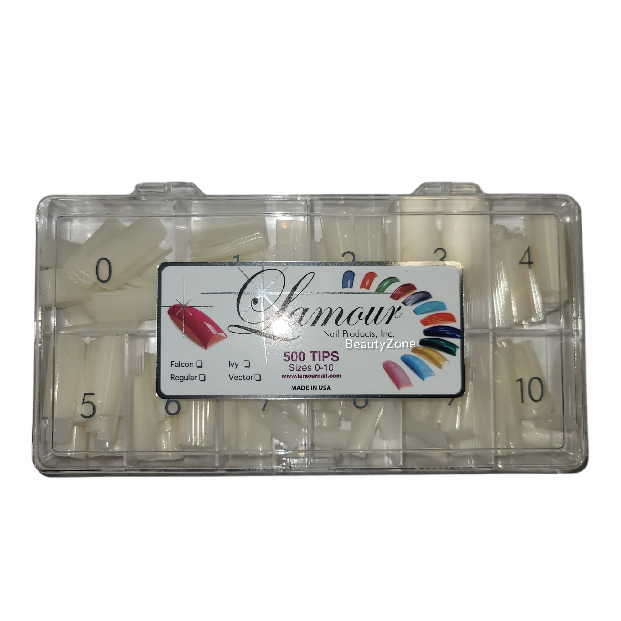 Lamour Vector Square Straight Nail Tip Box, 500 tips/box - Image 4