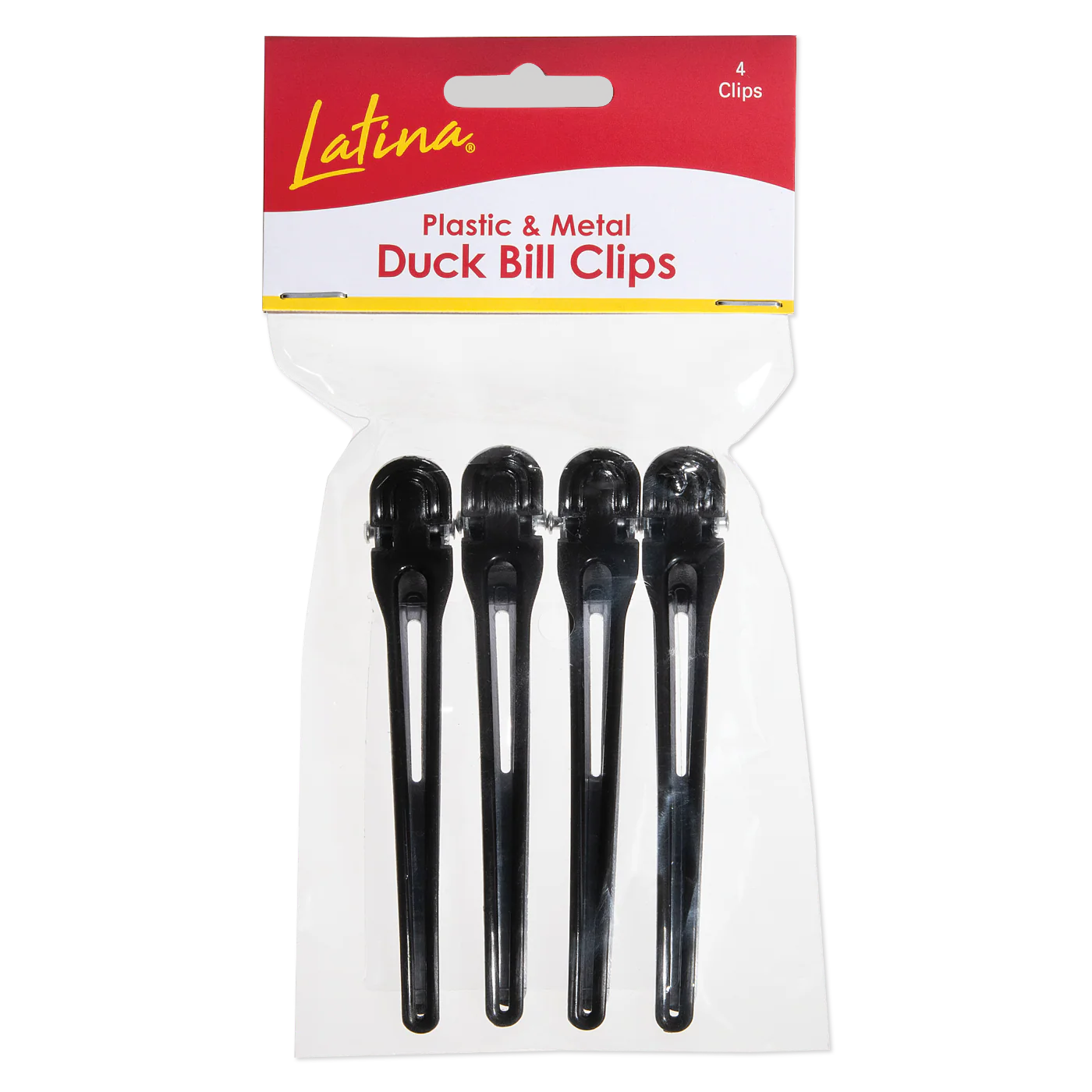 Latina Duck Bill Clips, Plastic & Metal - 4" LAT-319