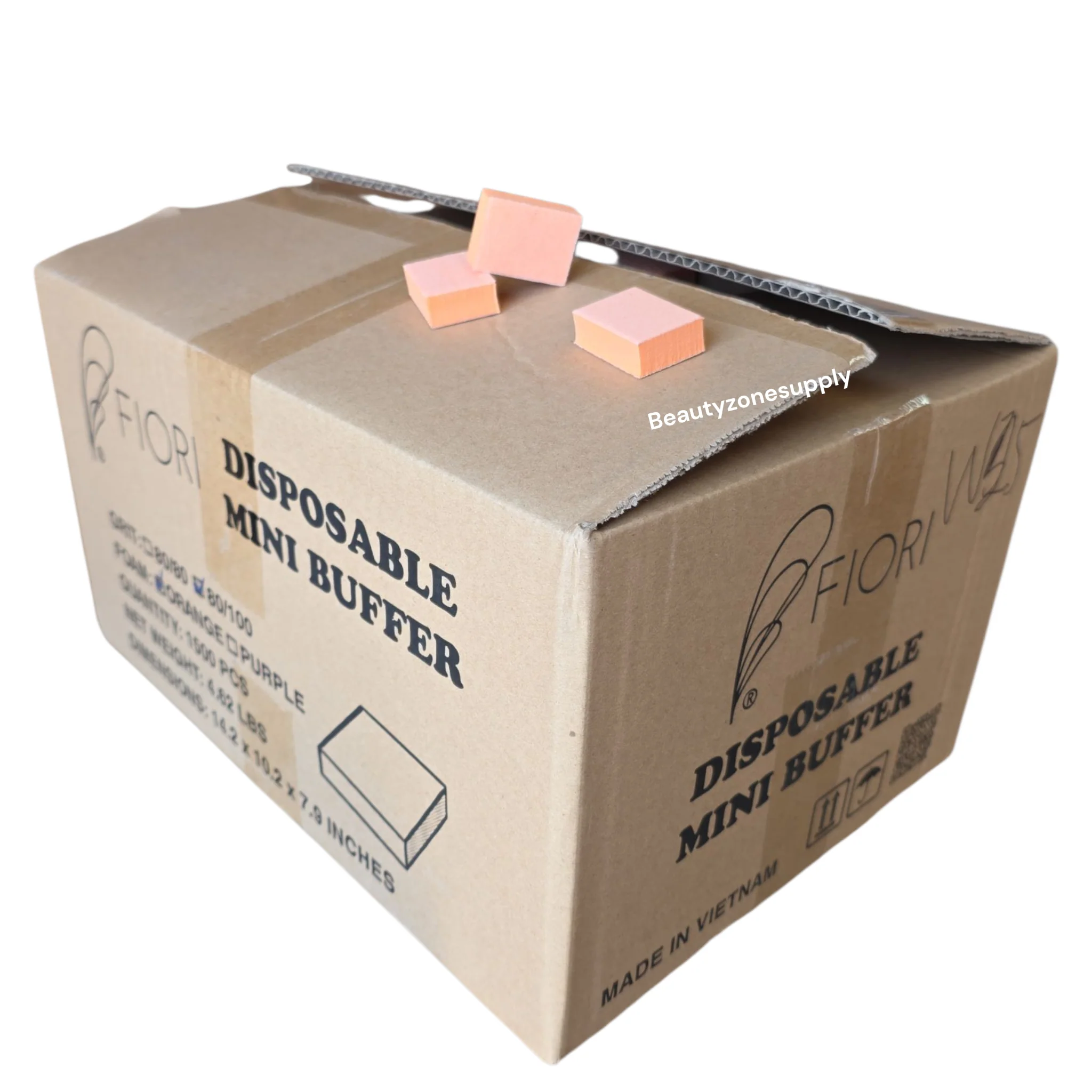 Mini Nail Buffer Orange White Grit 80/100 1500 pc #W25 - Image 3