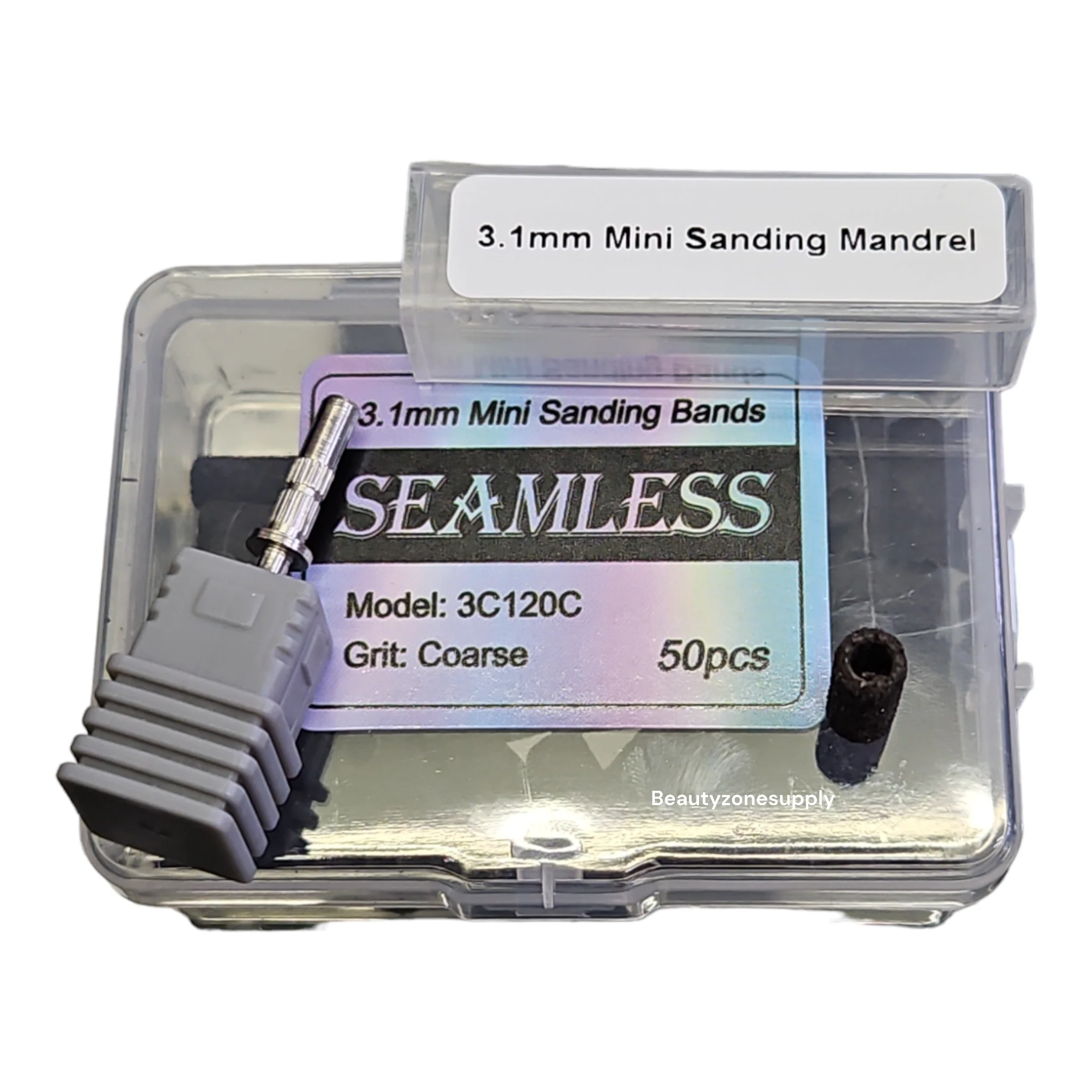 Seamless Mini Sanding Banding 50 pcs White And Mandrel Bit 3.1mm - Image 3