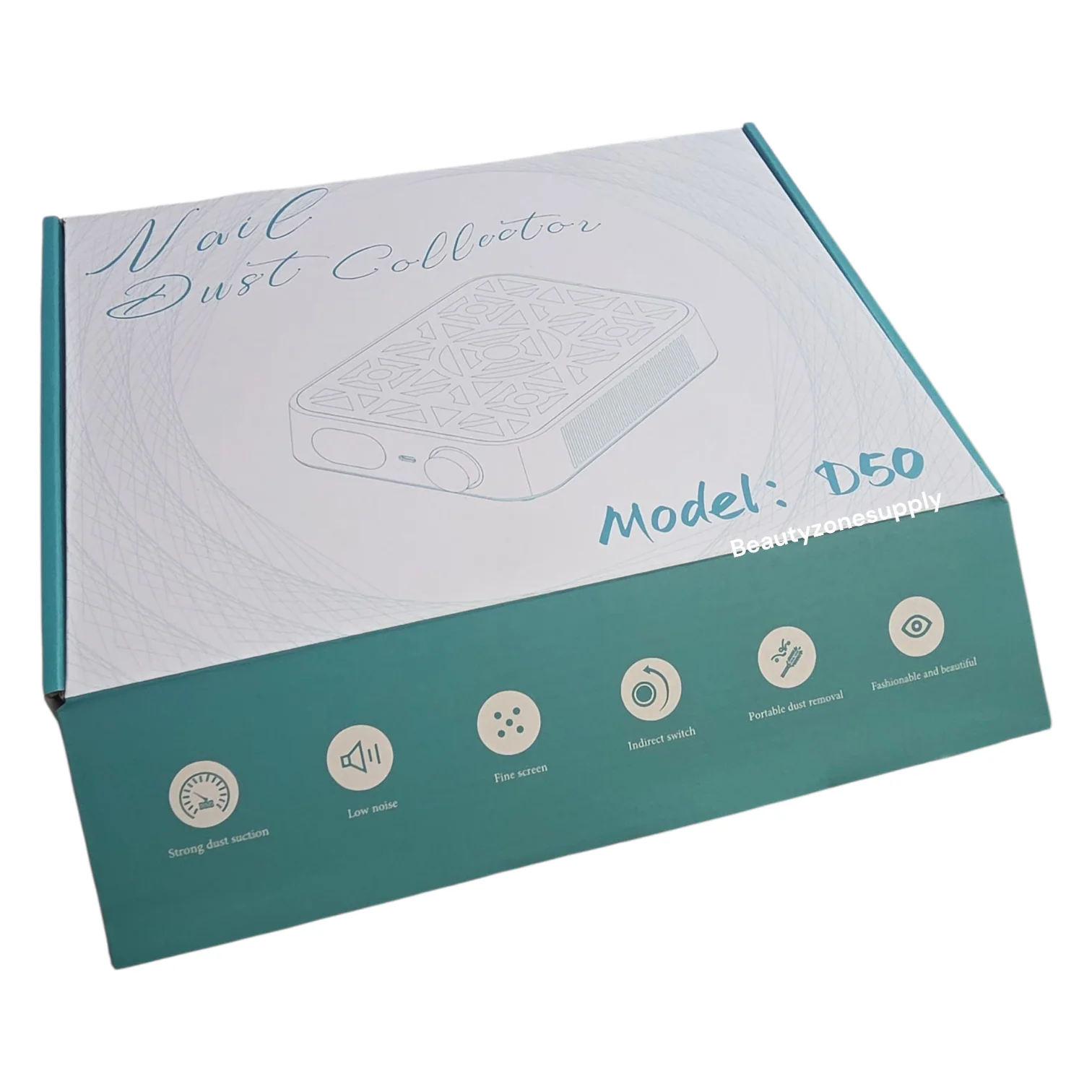 Monika D50 Small Dust Collector For Nail Salon White - Image 2