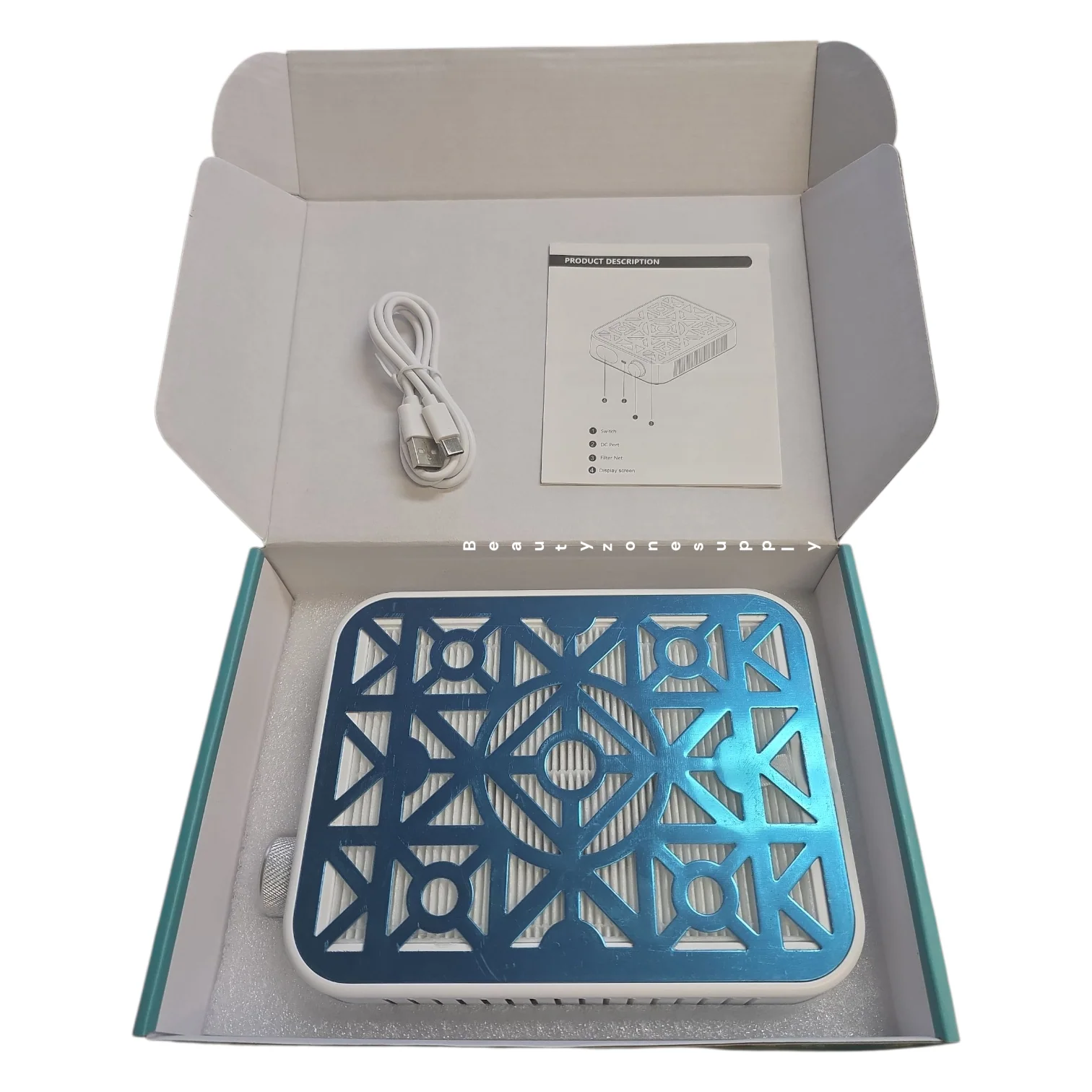 Monika D50 Small Dust Collector For Nail Salon White - Image 3