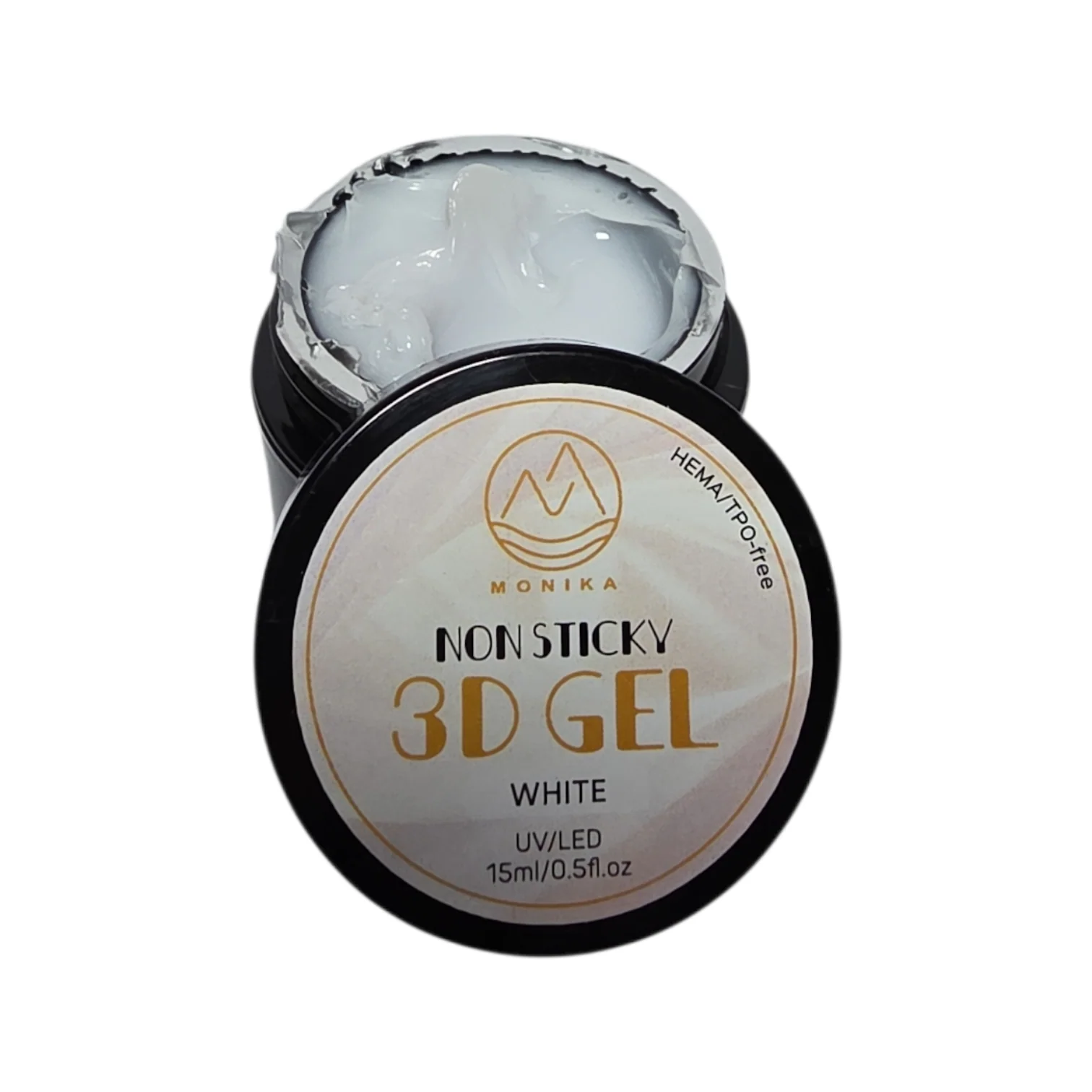 Monika Non Stick 3D Molding Gel UV/LED White 15 mL 0.5 fl oz - Image 4