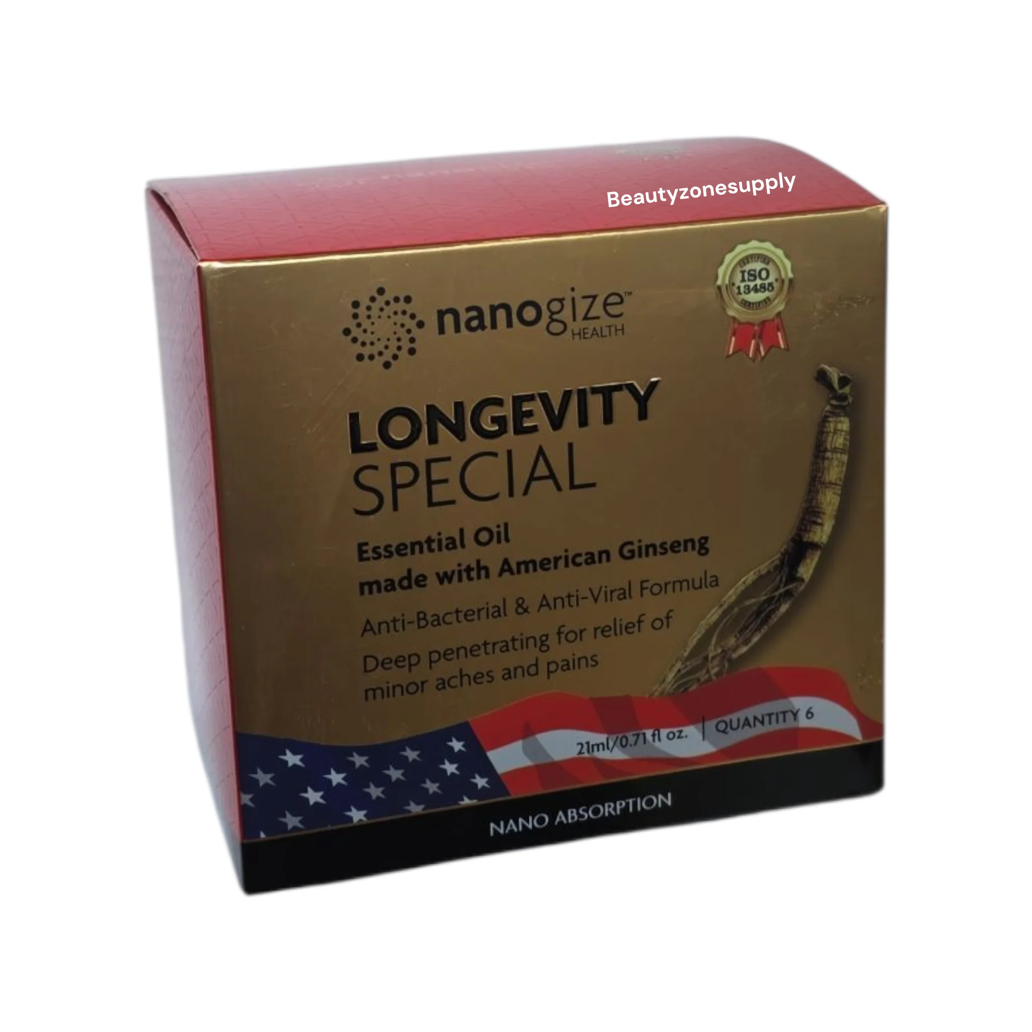 Nanogize Longevity Special Ginseng Essential Oil Dầu Sâm Box 6 bottle 20 ml - Image 2