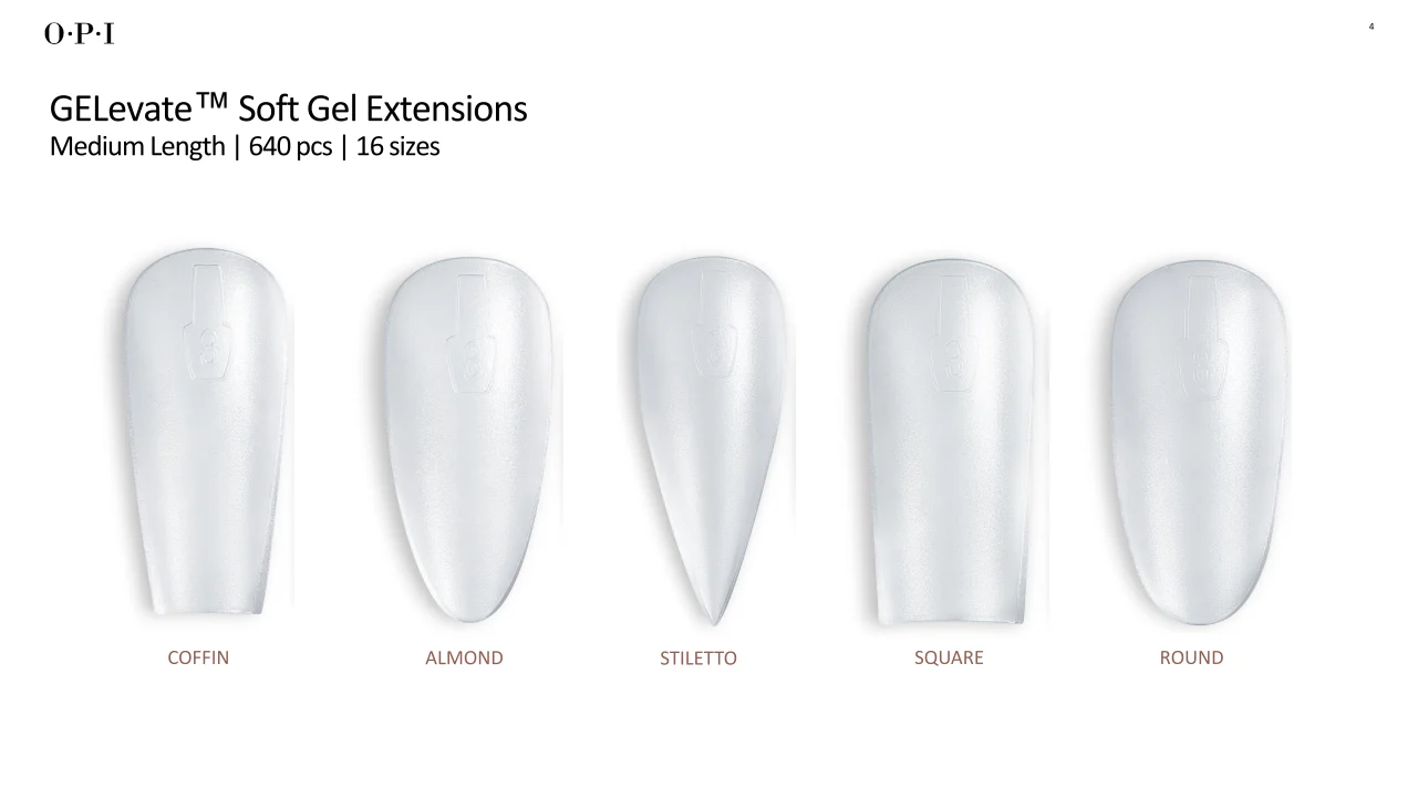 OPI GELevate Soft Gel Extensions Box 640 pcs Almond Tip #FCT004 - Image 2