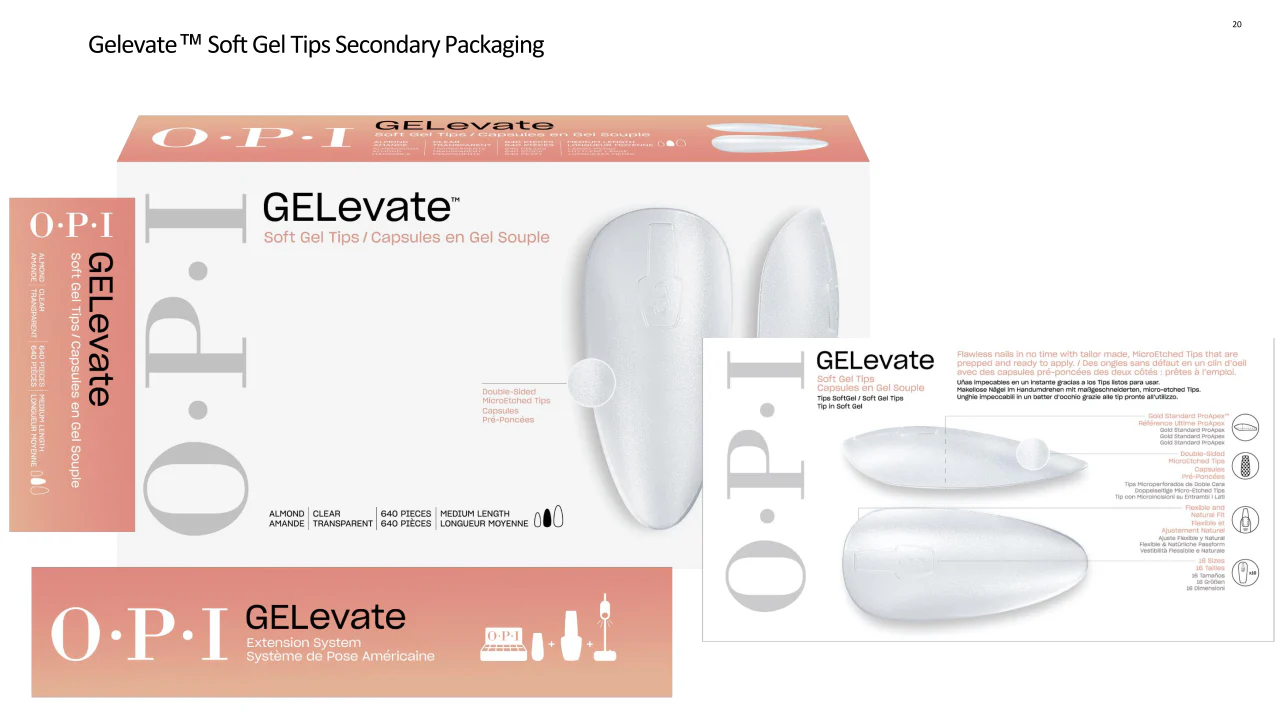 OPI GELevate Soft Gel Extensions Box 640 pcs Almond Tip #FCT004 - Image 6