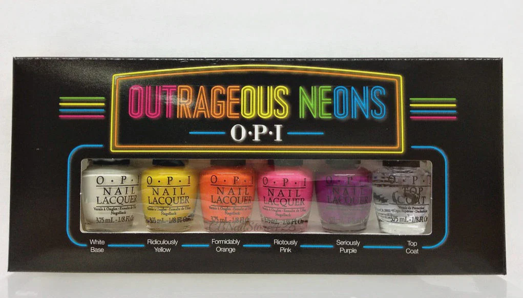OPI Nail Lacquer Mini Outrageous Neons 6 bottles SRDC1