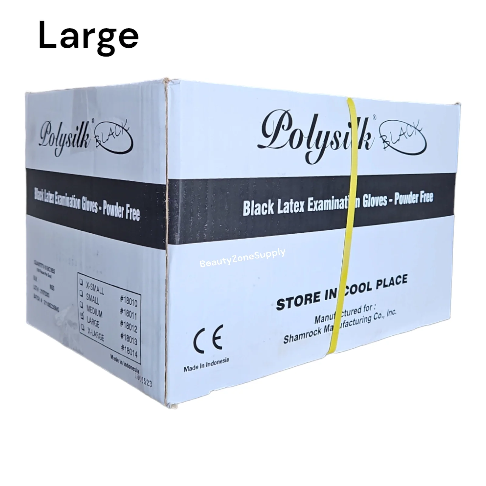 Polysilk Latex Examination Gloves Case 10 box Black - Image 2