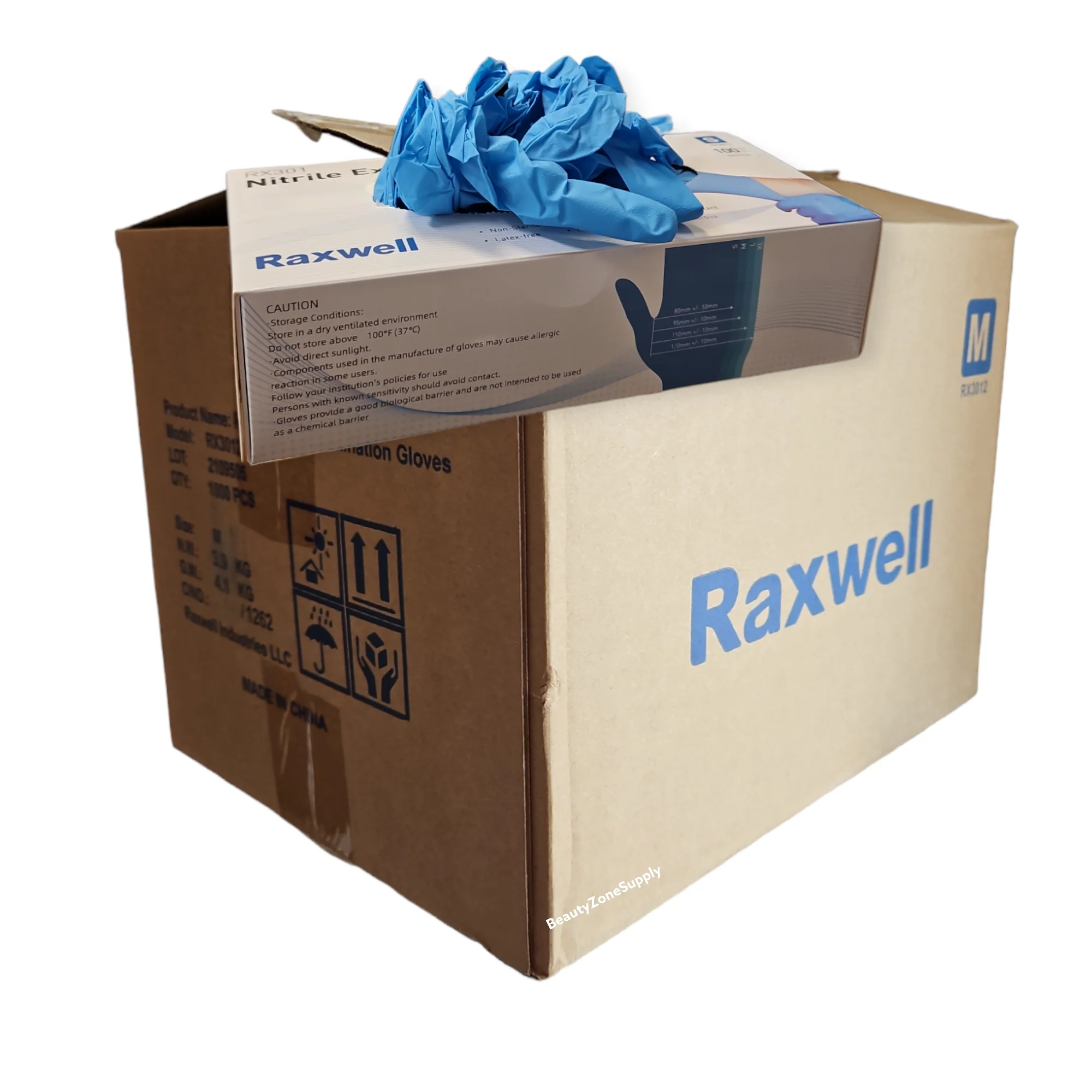 Raxwell Nitrile Examination Gloves Blue Case 10 Box - Image 4