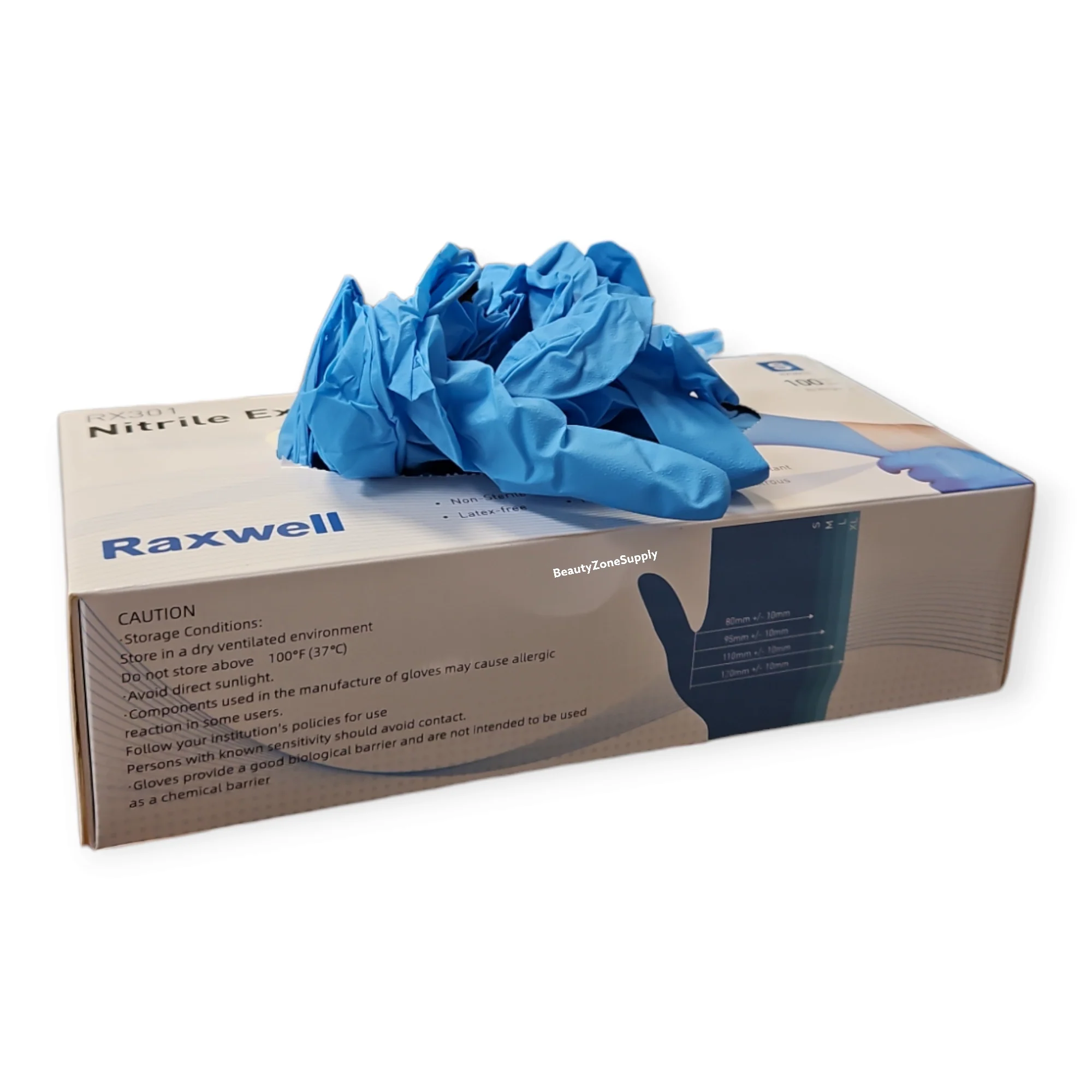 Raxwell Nitrile Examination Gloves Blue Case 10 Box - Image 6