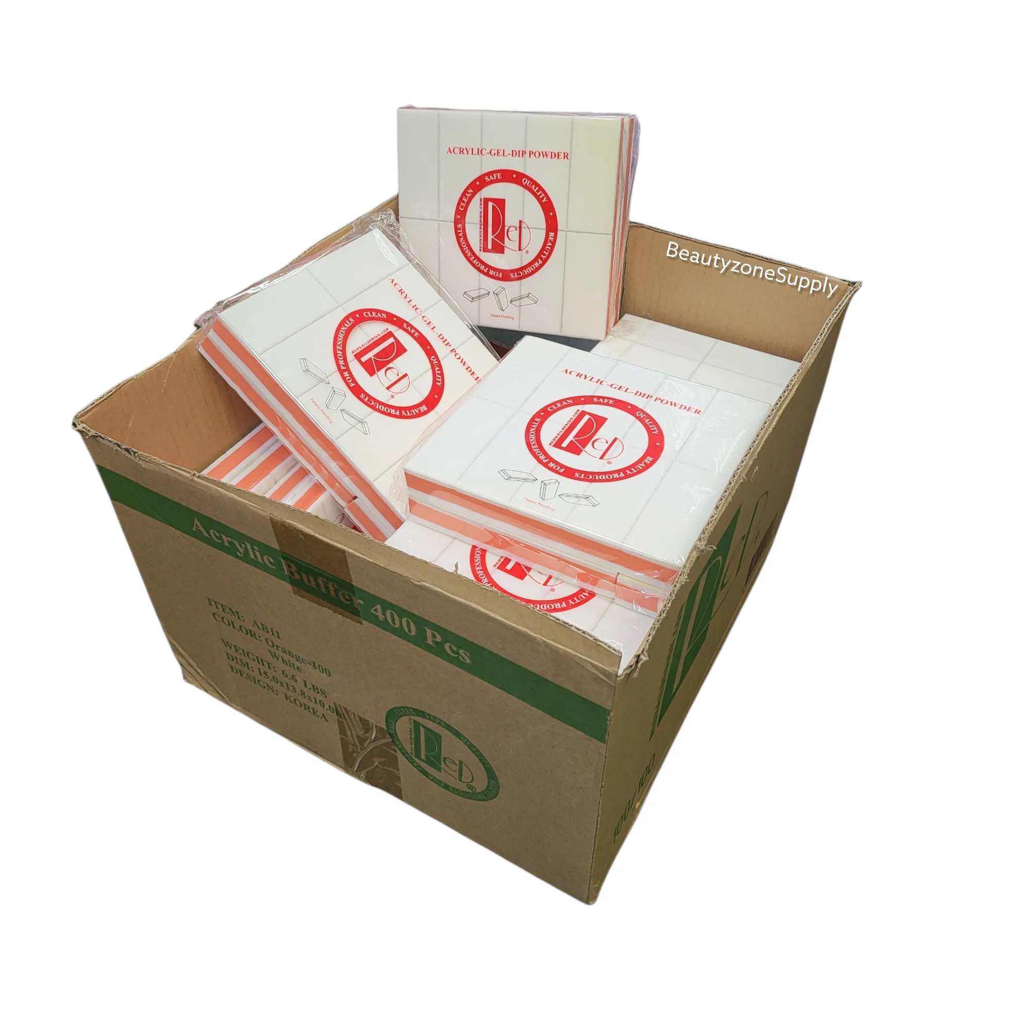 RED Acrylic buffer 100/100 White 400 pcs PMK200 #AB11 - Image 2