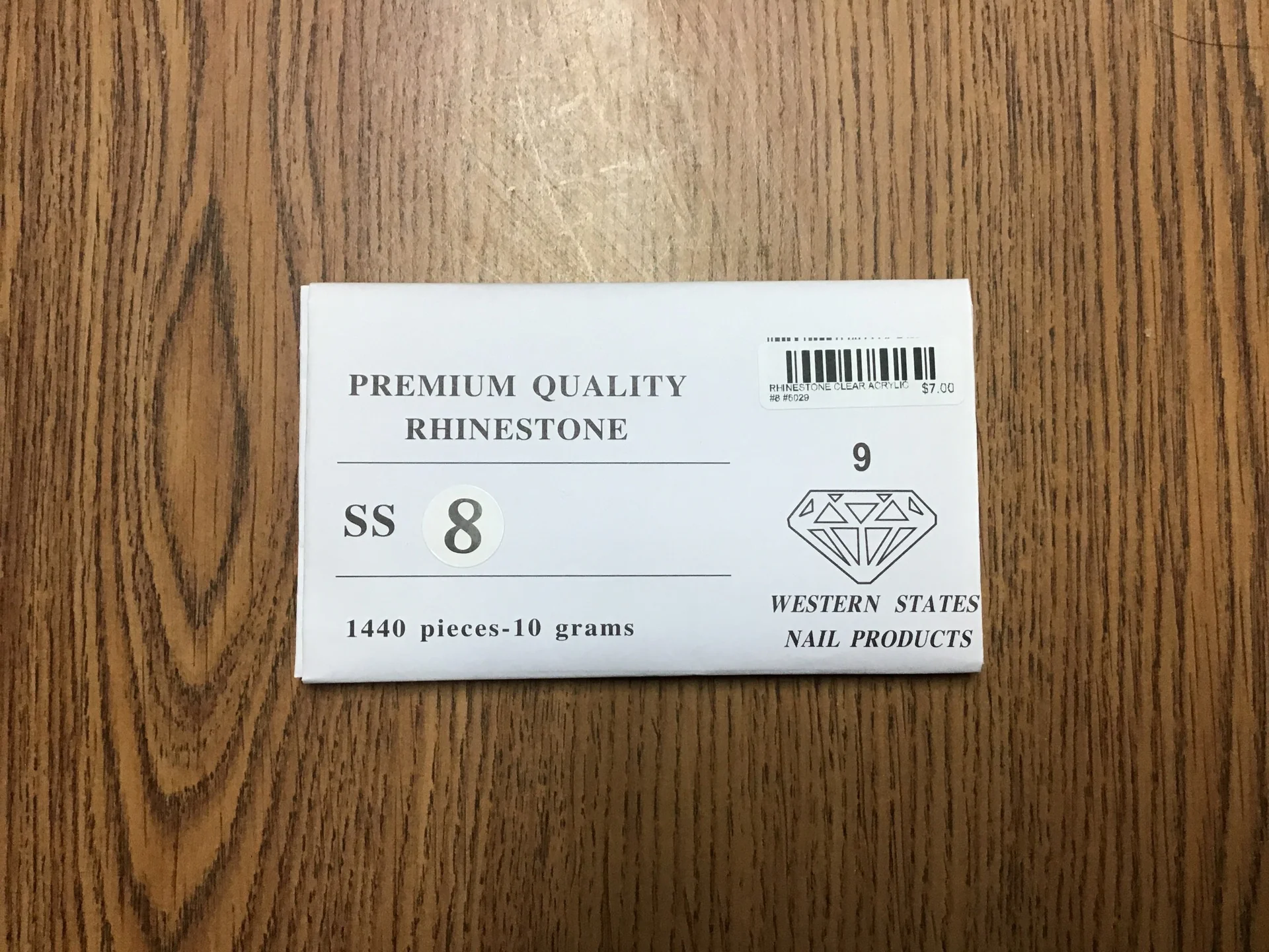 RHINESTONE CLEAR ACRYLIC #8 #6029