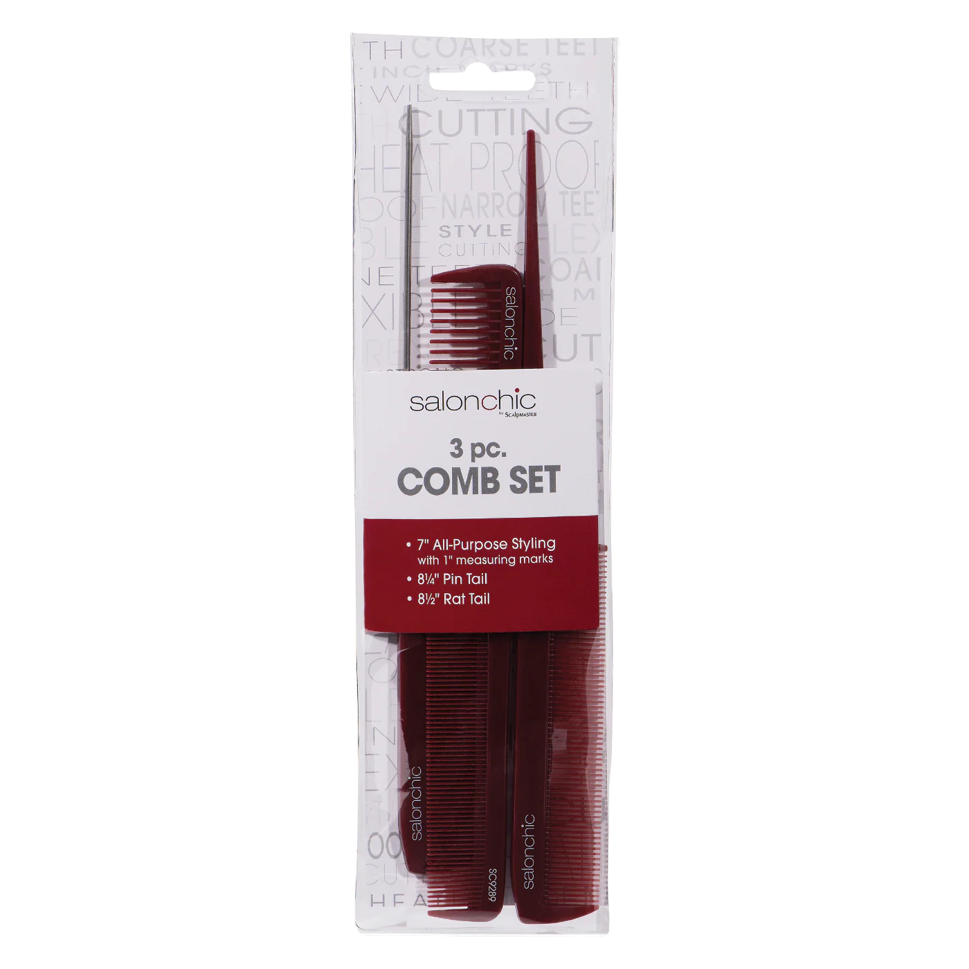 Salonchic Comb Set of three strong, durable, heat resistant #SC9289