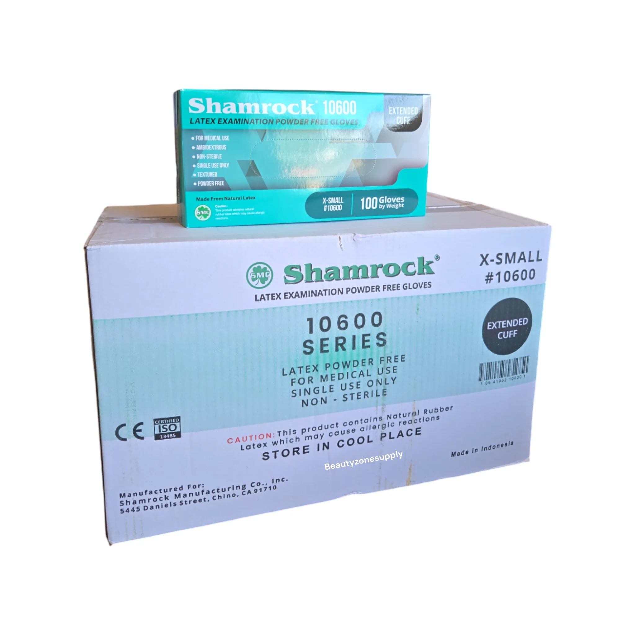 Shamrock Latex Powder Free Medical Gloves Extended Cuff - Image 2