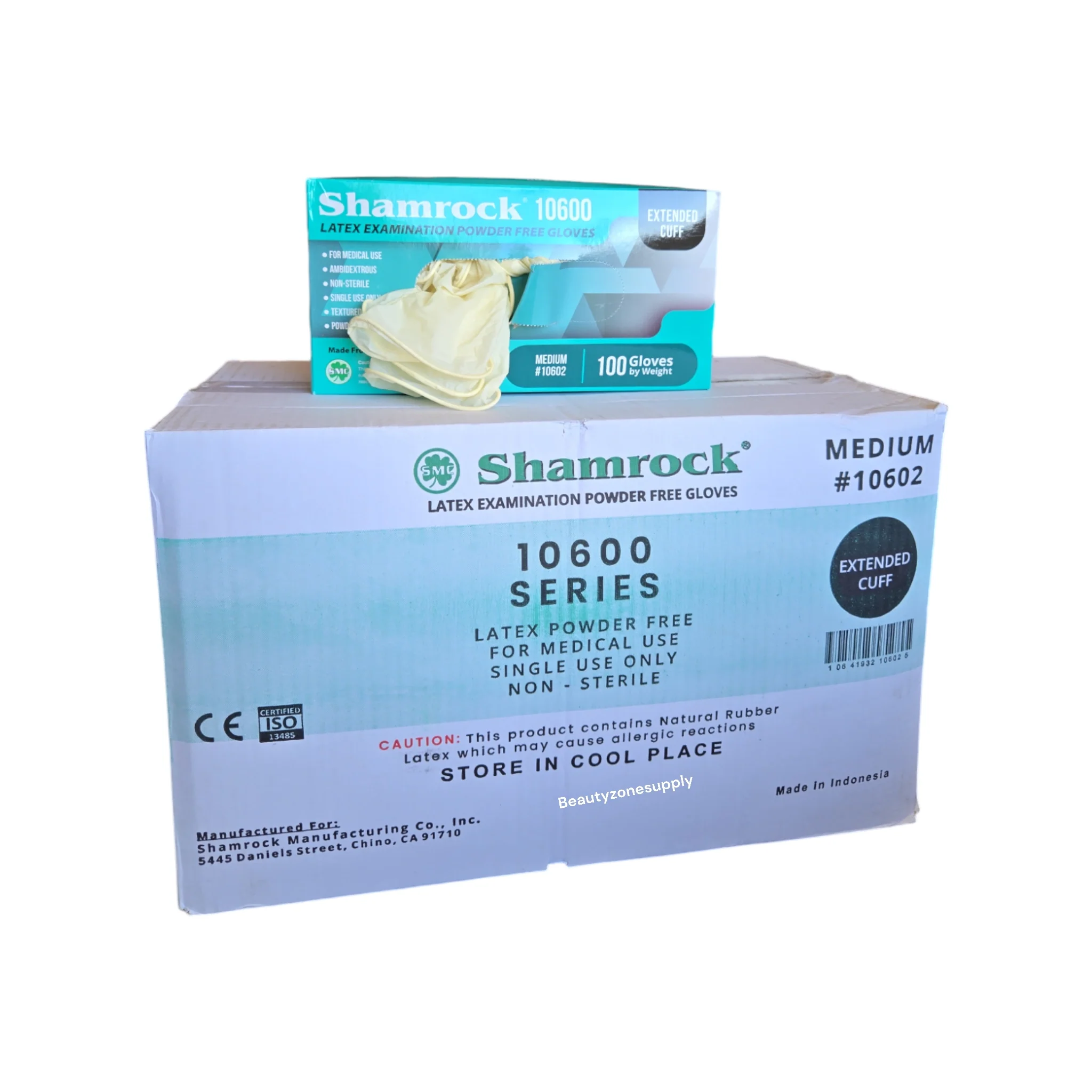 Shamrock Latex Powder Free Medical Gloves Extended Cuff - Image 4