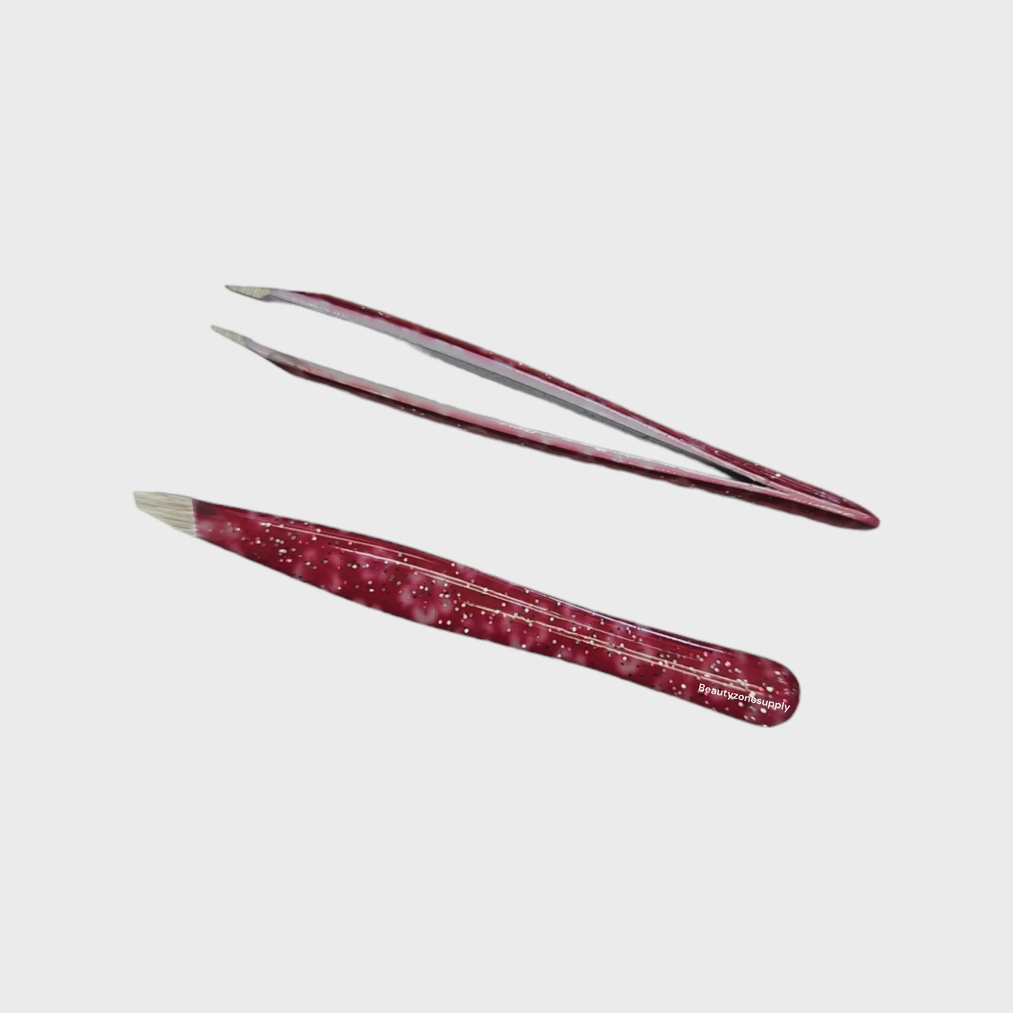 Simco Slant Pro-Tweezer Glitter Handle Red - Image 2