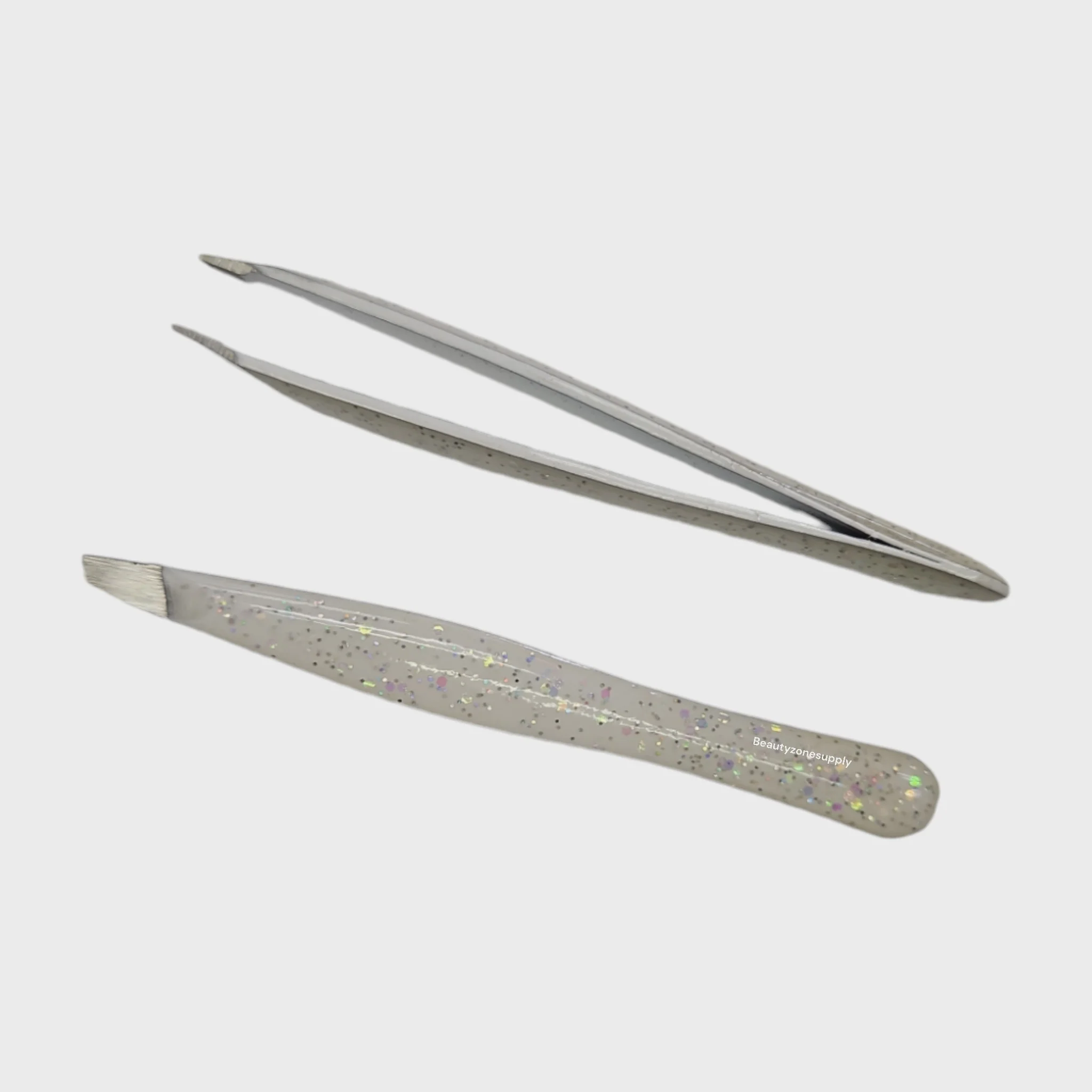Simco Slant Pro-Tweezer Glitter Handle White - Image 2