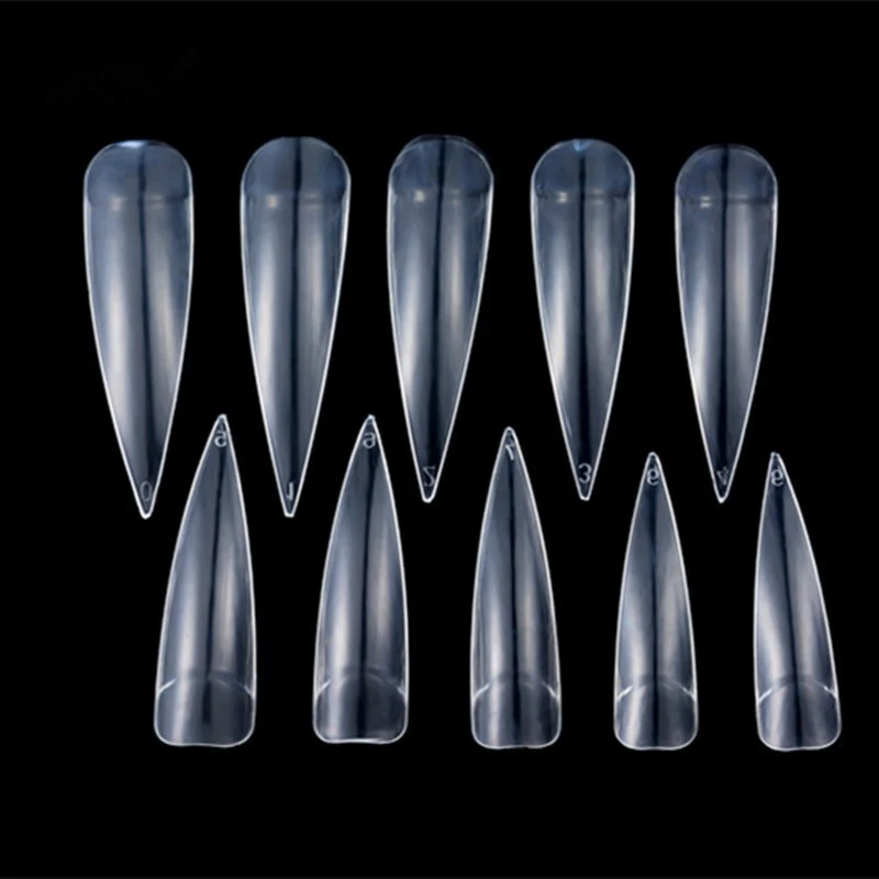 STILETTO TIPS BOX - CLEAR - FULL WELL - 500pcs