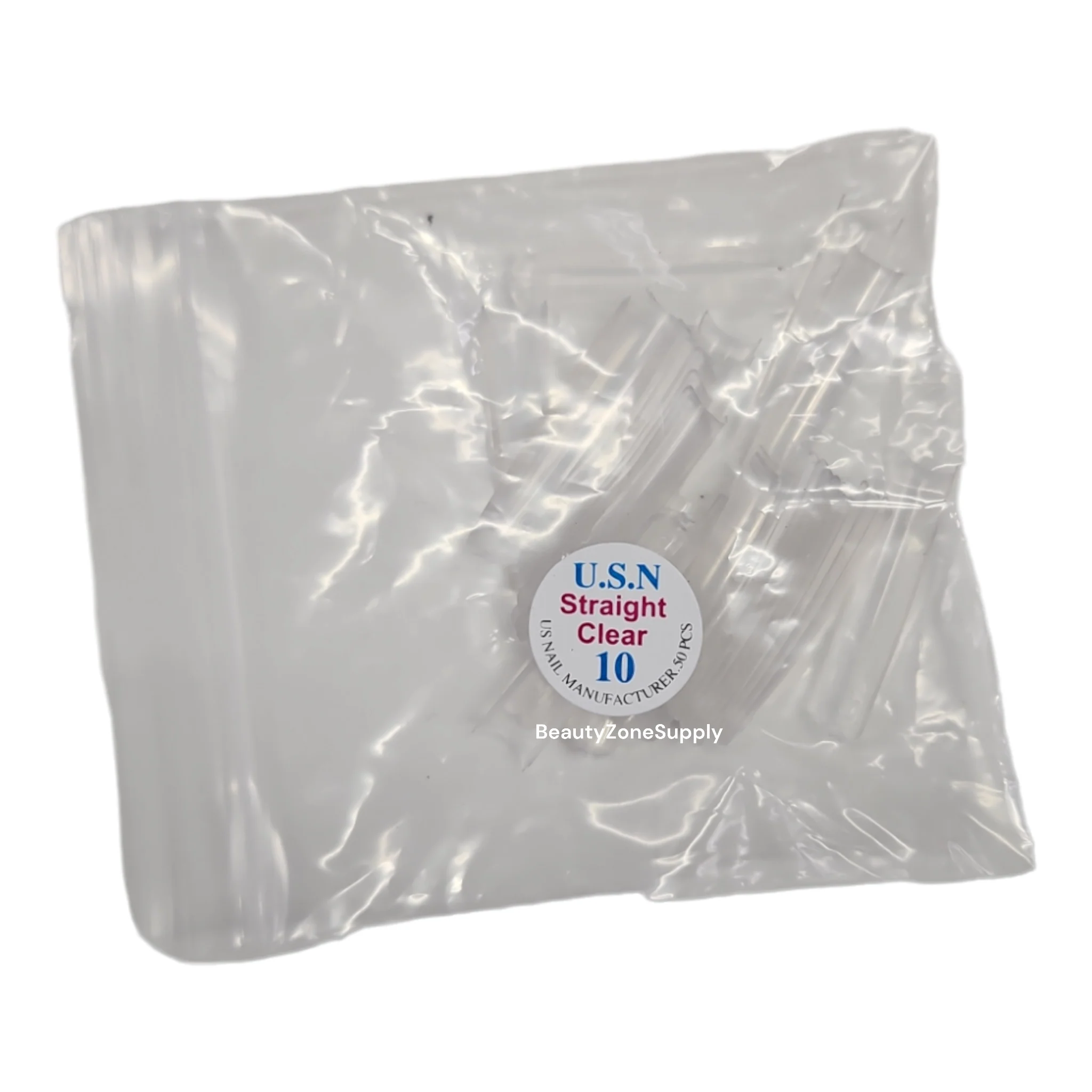 USN Straight Clear Nail Tips Refill – 50 Piece Bag - Image 12