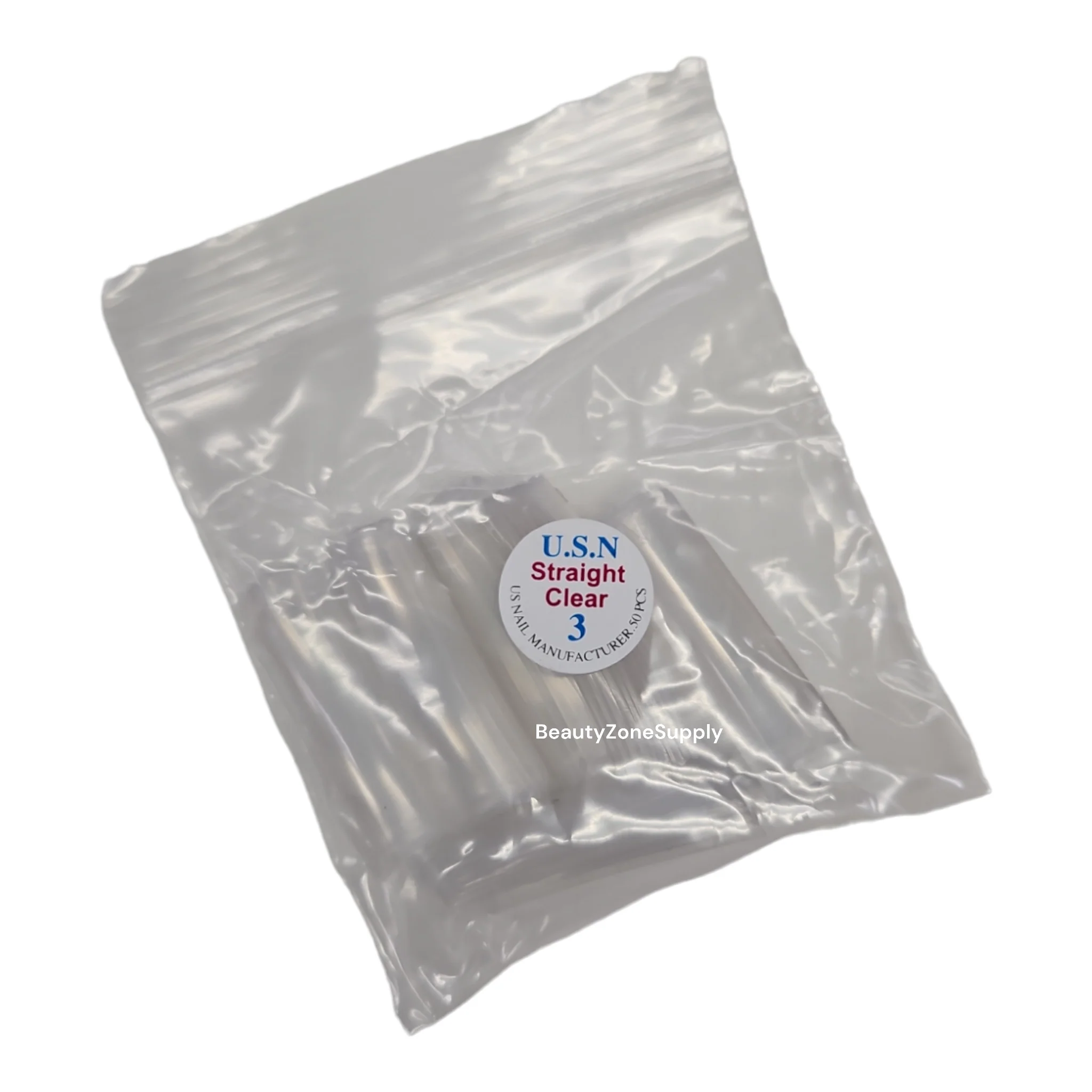 USN Straight Clear Nail Tips Refill – 50 Piece Bag - Image 5