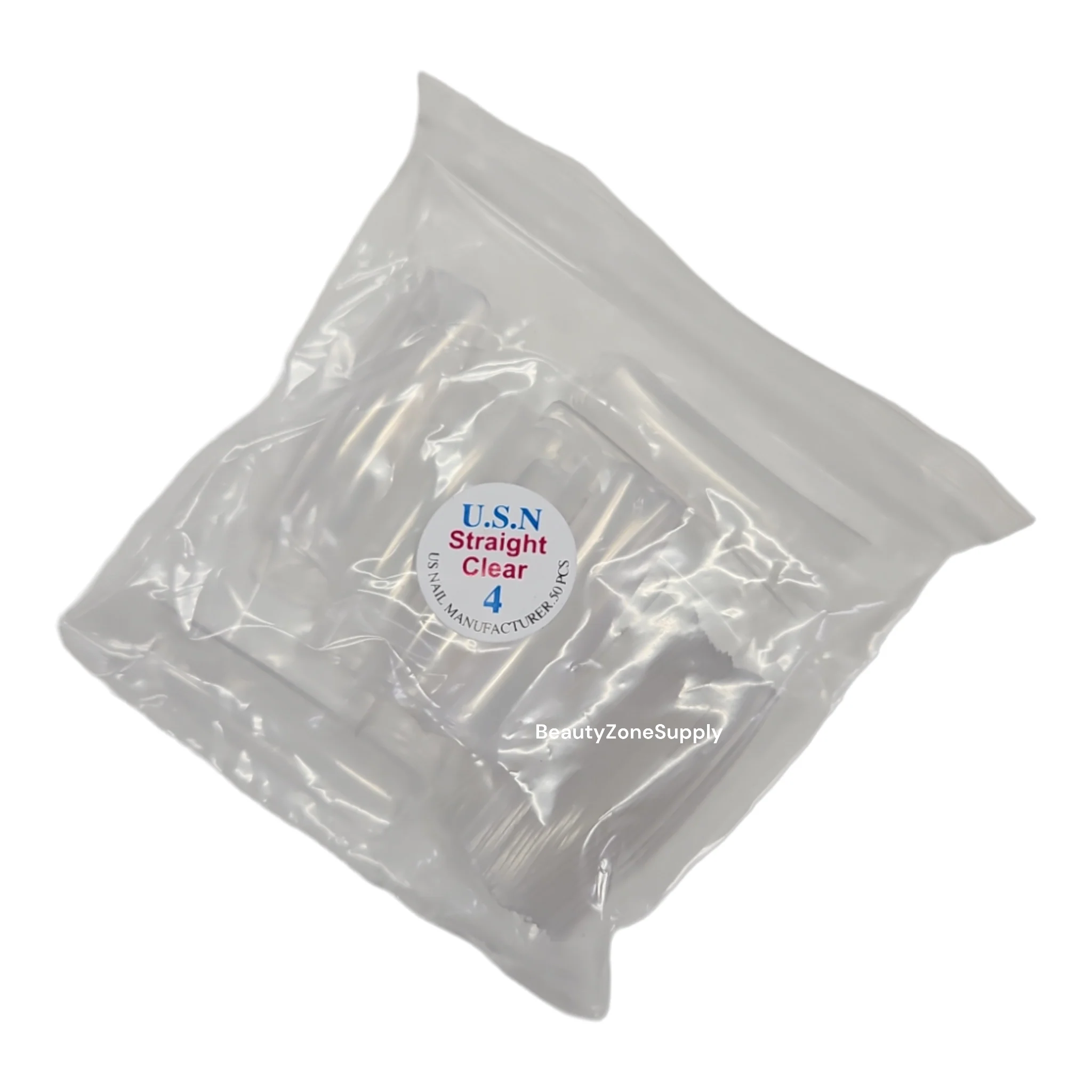 USN Straight Clear Nail Tips Refill – 50 Piece Bag - Image 6