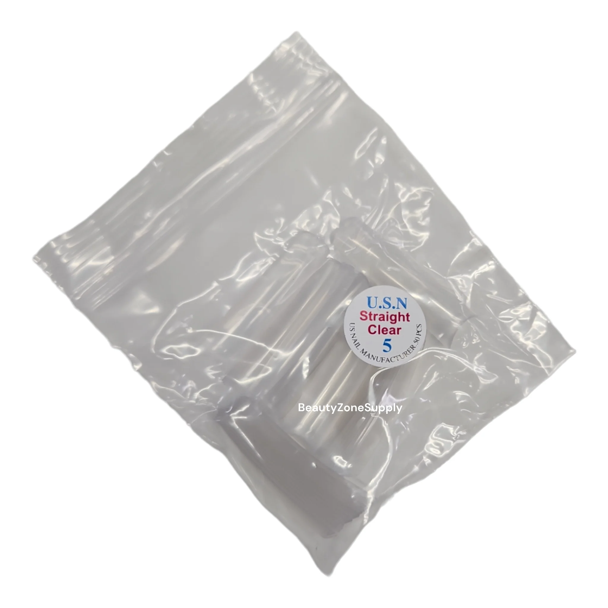 USN Straight Clear Nail Tips Refill – 50 Piece Bag - Image 7