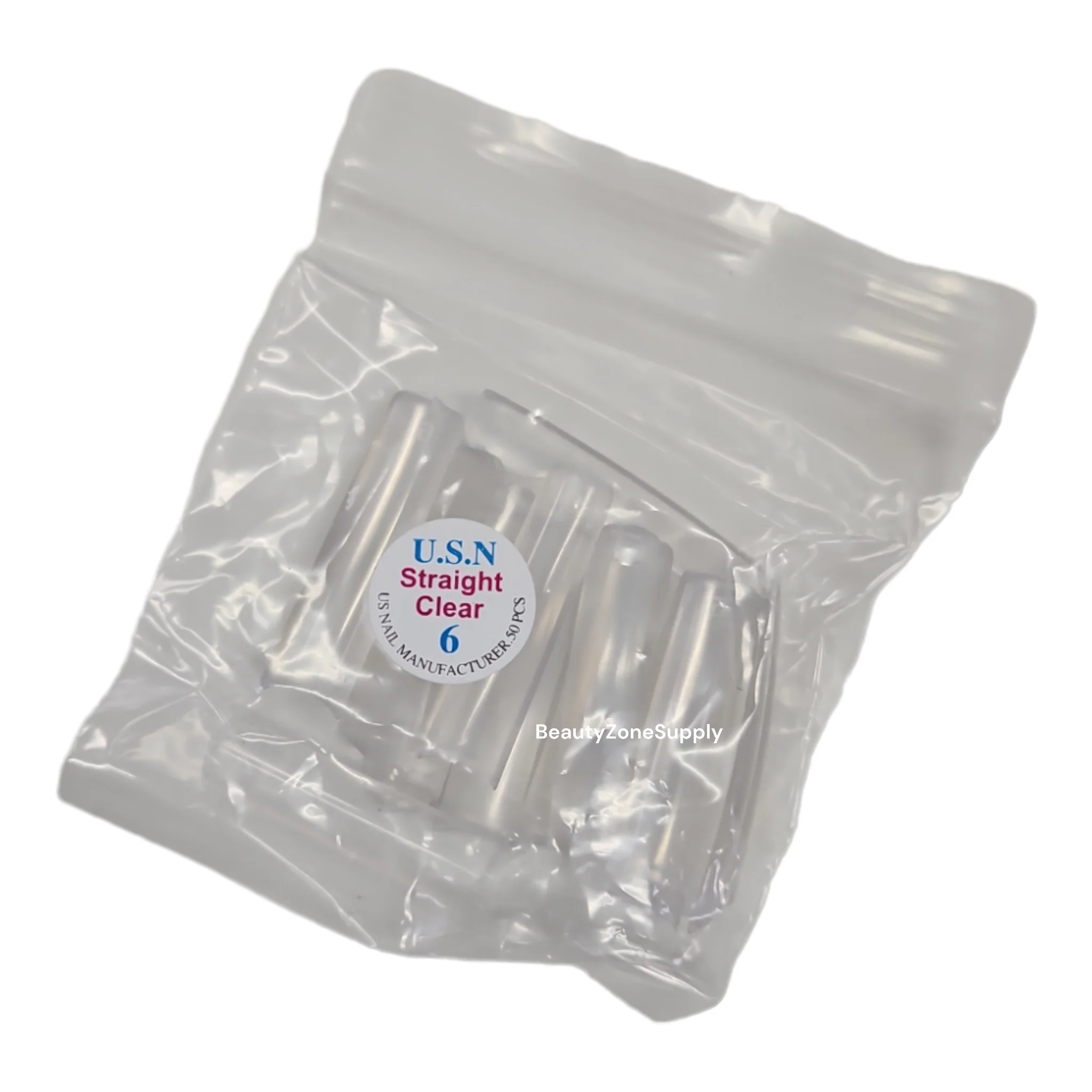 USN Straight Clear Nail Tips Refill – 50 Piece Bag - Image 8