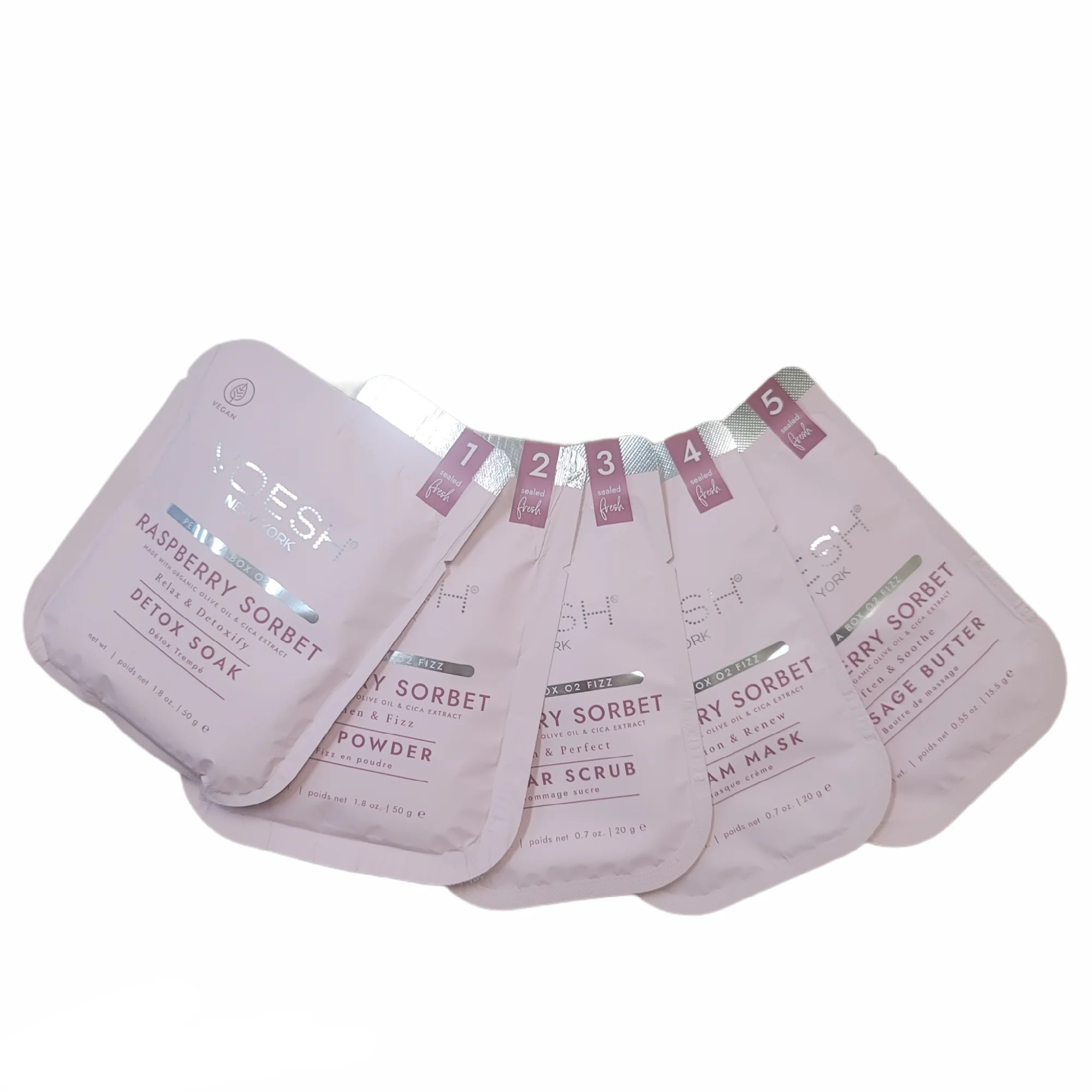 VOESH 5 in 1 Step HQ O2 Fizz Pedi Raspberry Sorbet Case 50 pack - Image 4